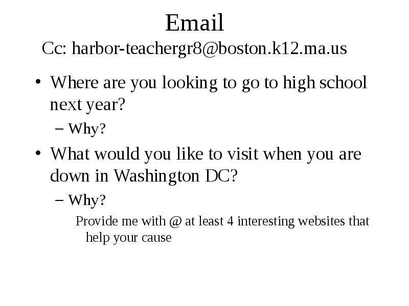 Email Cc harbor-teachergr