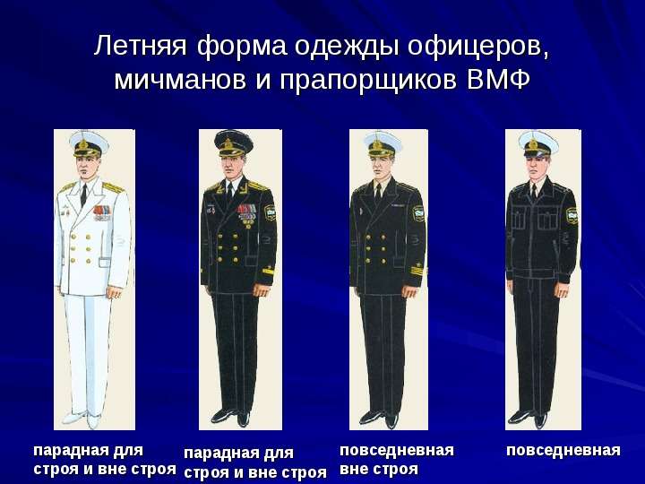 Летняя форма одежды офицеров,