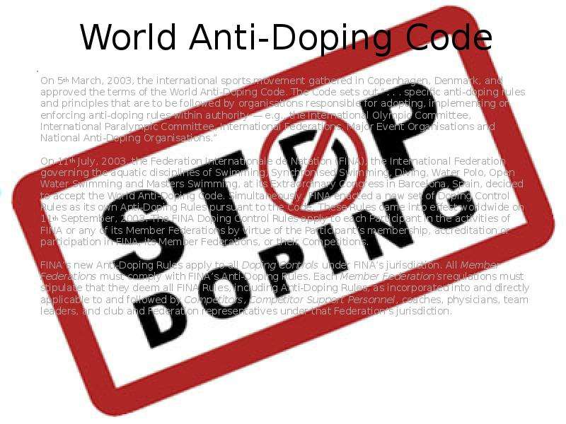 World Anti-Doping Code On th