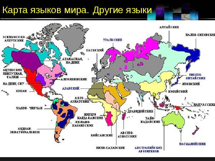 Карта языков мира. Другие