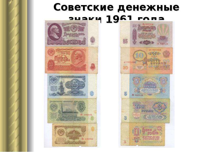 Советские денежные знаки года