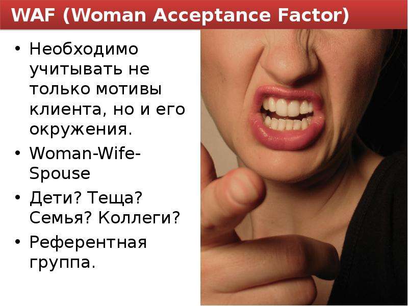 WAF Woman Acceptance Factor