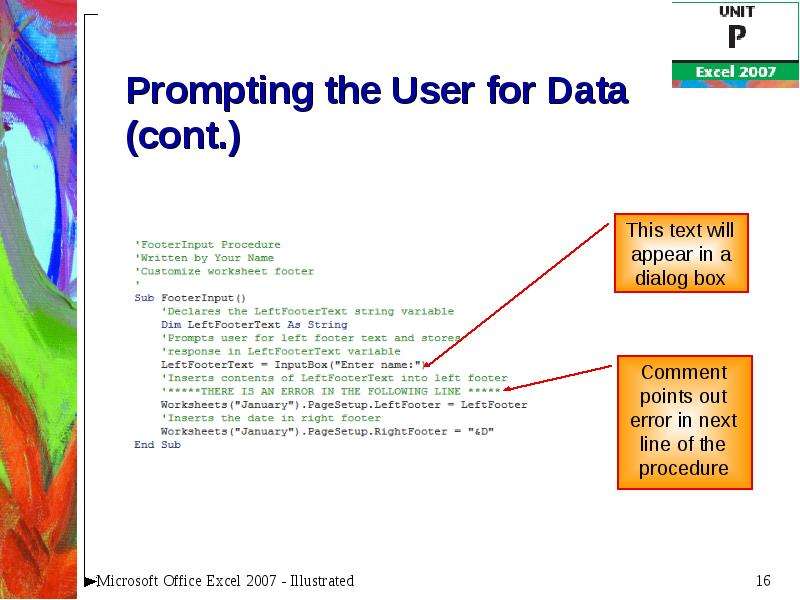 Prompting the User for Data