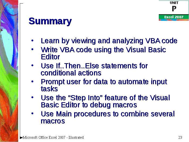 Summary Learn by viewing and