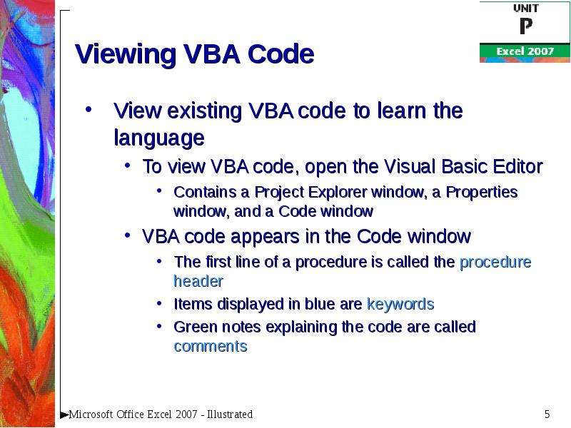 Viewing VBA Code View
