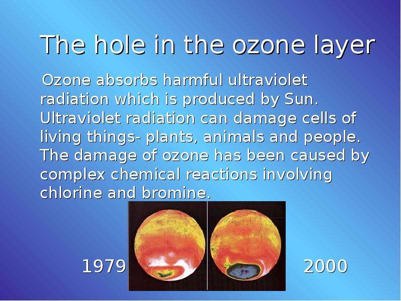 The hole in the ozone layer