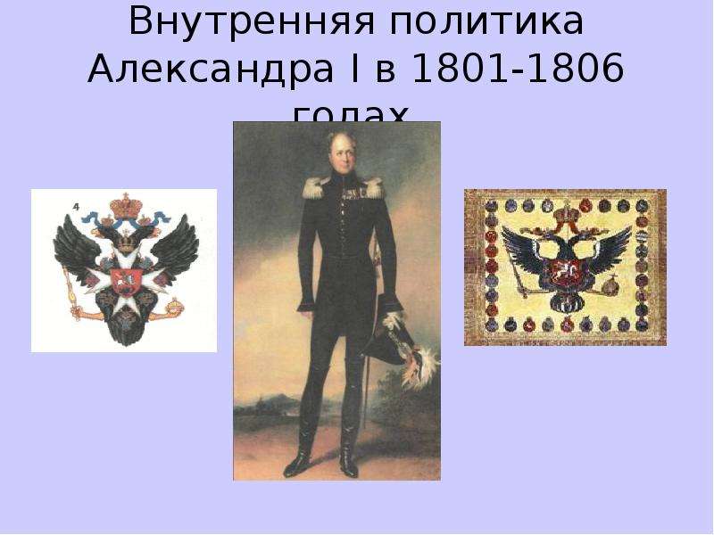 Презентация Внутренняя политика Александра I в 1801-1806 годах
