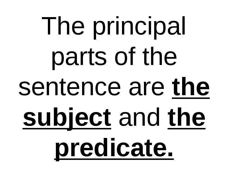 The principal parts of the
