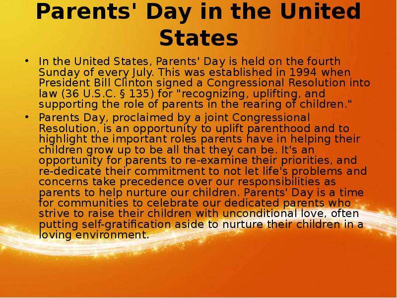 Parents Day in the United