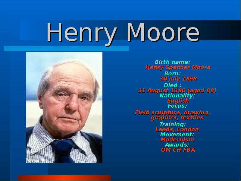 Henry Moore Birth name Henry