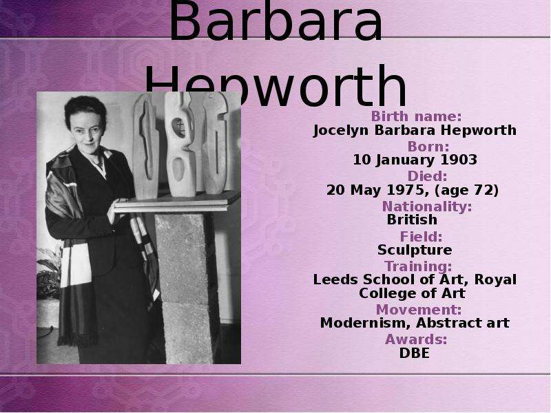 Barbara Hepworth Birth name
