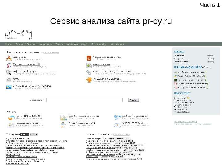 Сервис анализа сайта pr-cy.ru