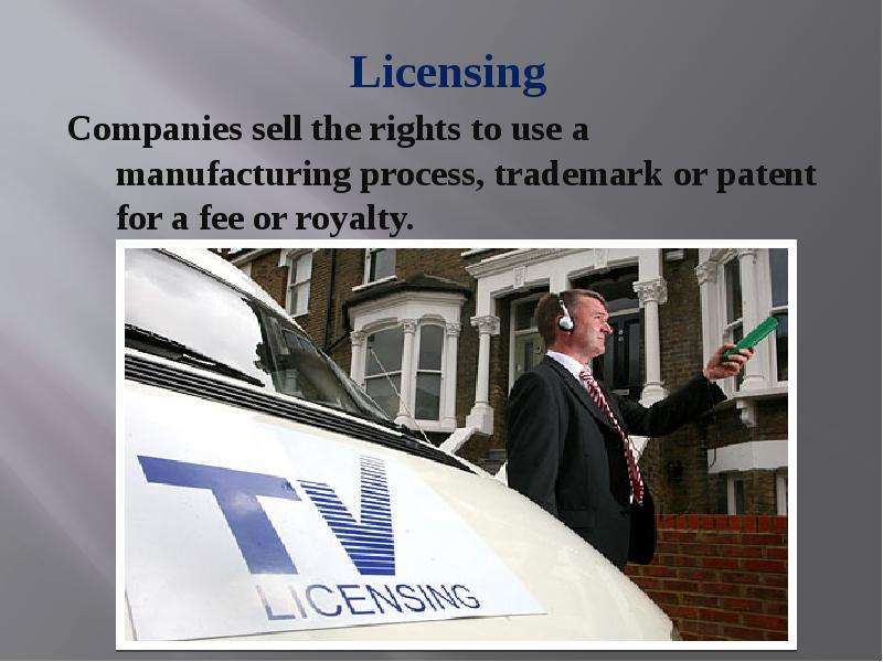 Licensing Companies sell the