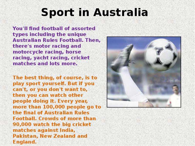 Sport in Australia You ll