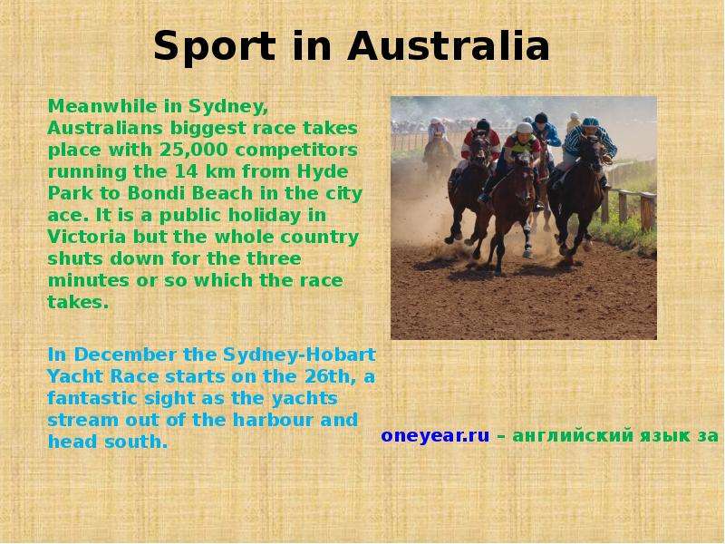 Sport in Australia Meanwhile
