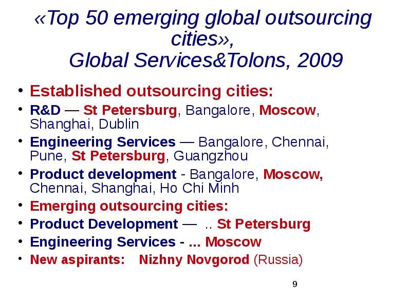 Top emerging global