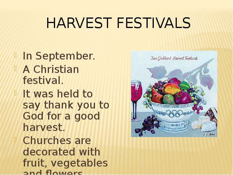 Harvest Festivals In