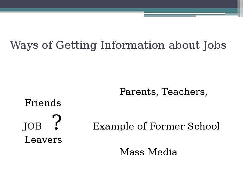 Ways of Getting Information