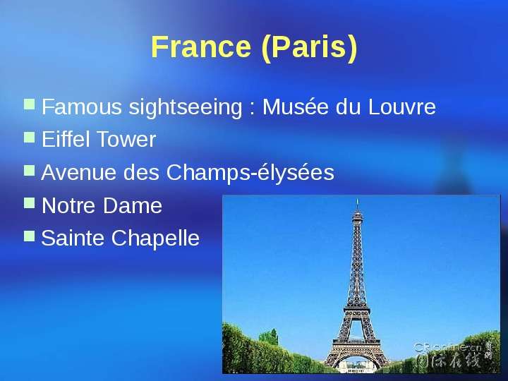 France Paris Famous