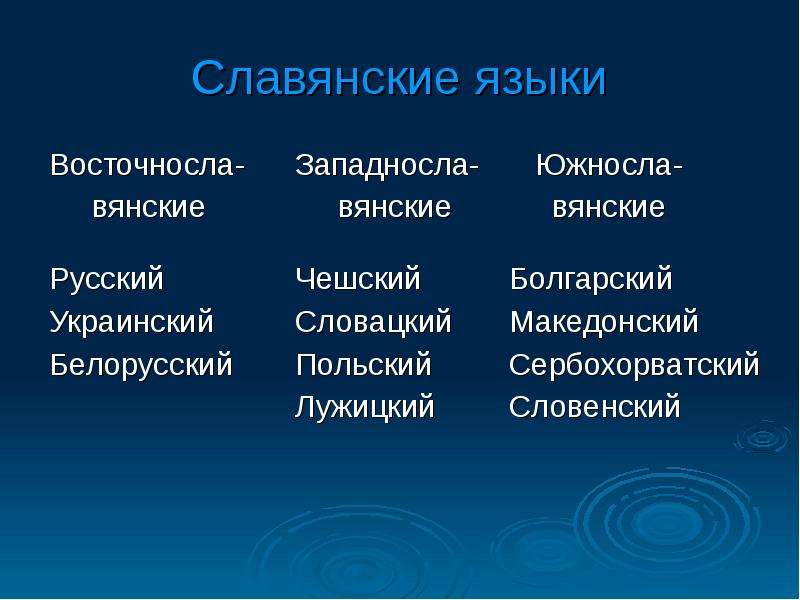 Славянские языки