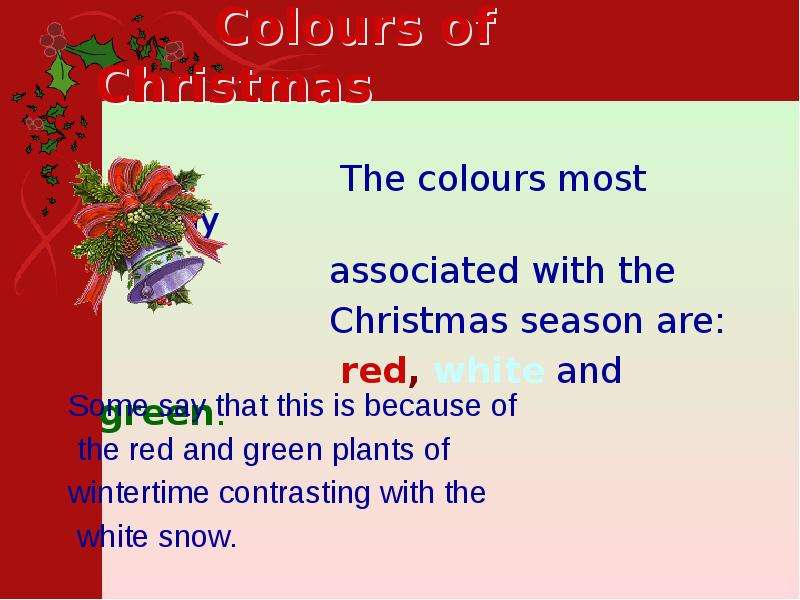 Colours of Christmas The