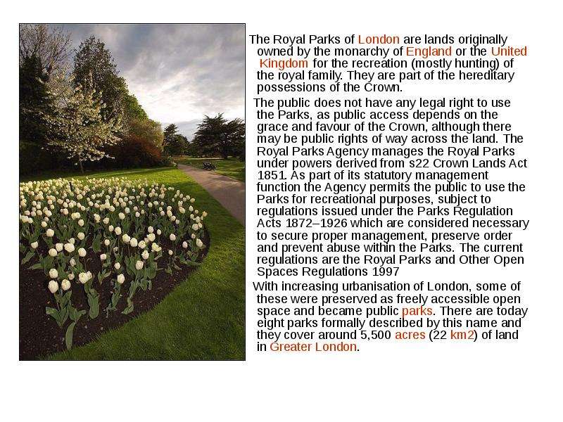 The Royal Parks of London are