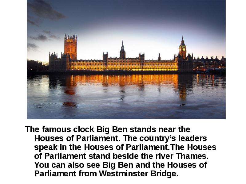 The famous clock Big Ben