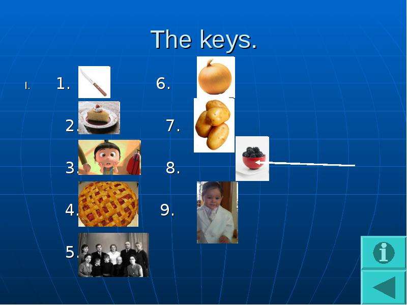 The keys. . . . . . . . . .