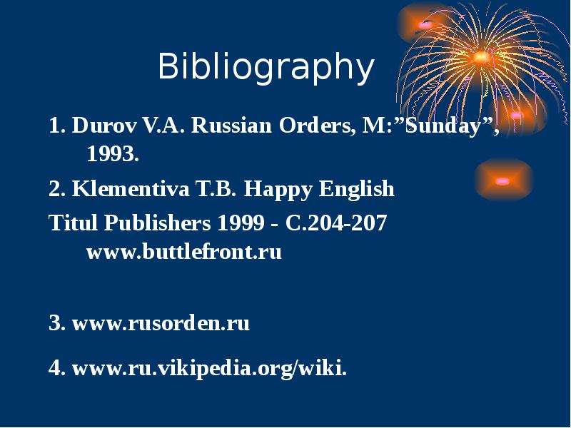 Bibliography . Durov V.A.