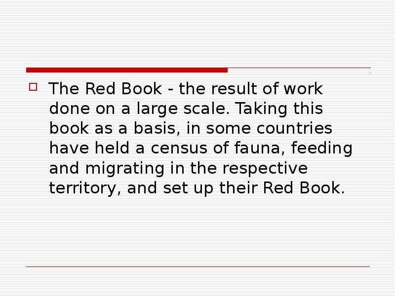 The Red Book - the result of