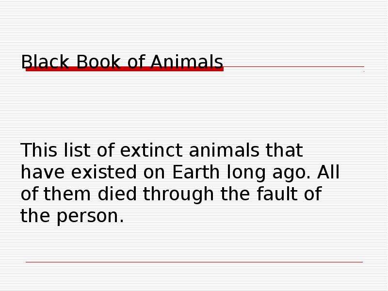 Black Book of Animals This