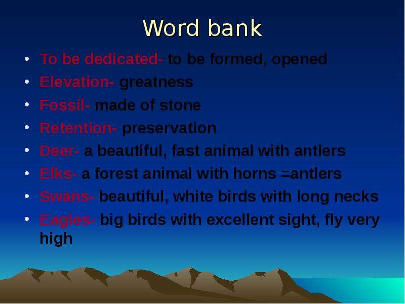 Word bank To be dedicated- to