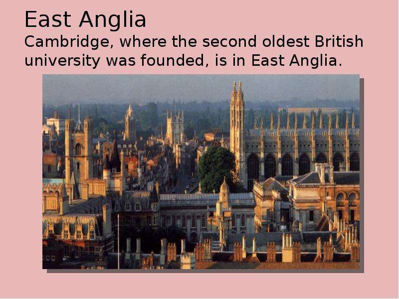 East Anglia Cambridge, where