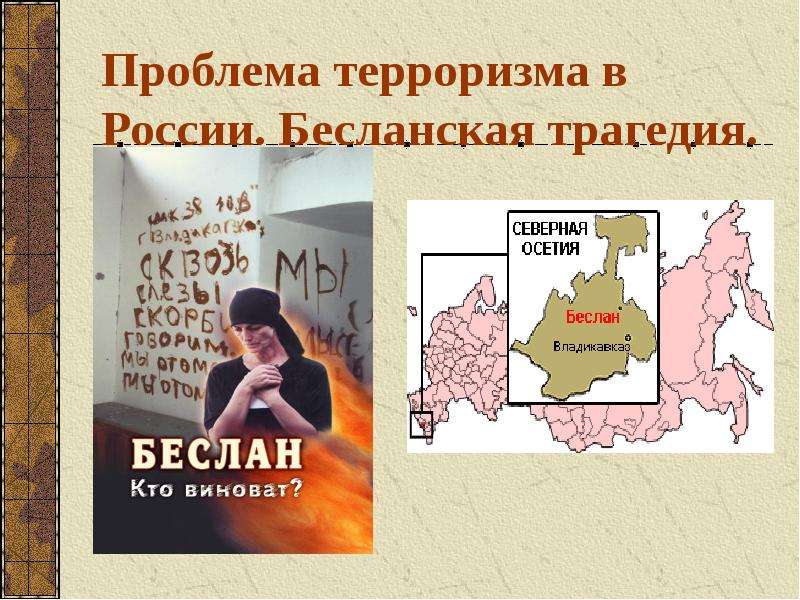 Презентация Проблема терроризма в России. Бесланская трагедия.