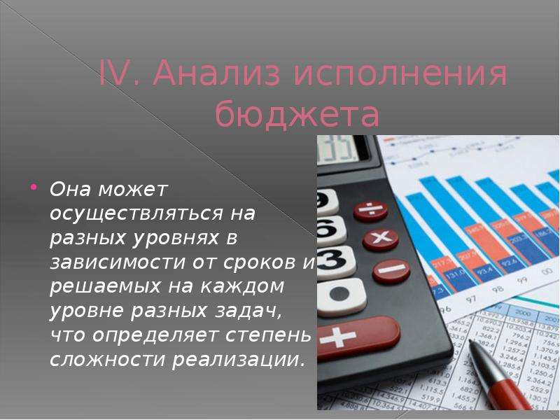 IV. Анализ исполнения бюджета