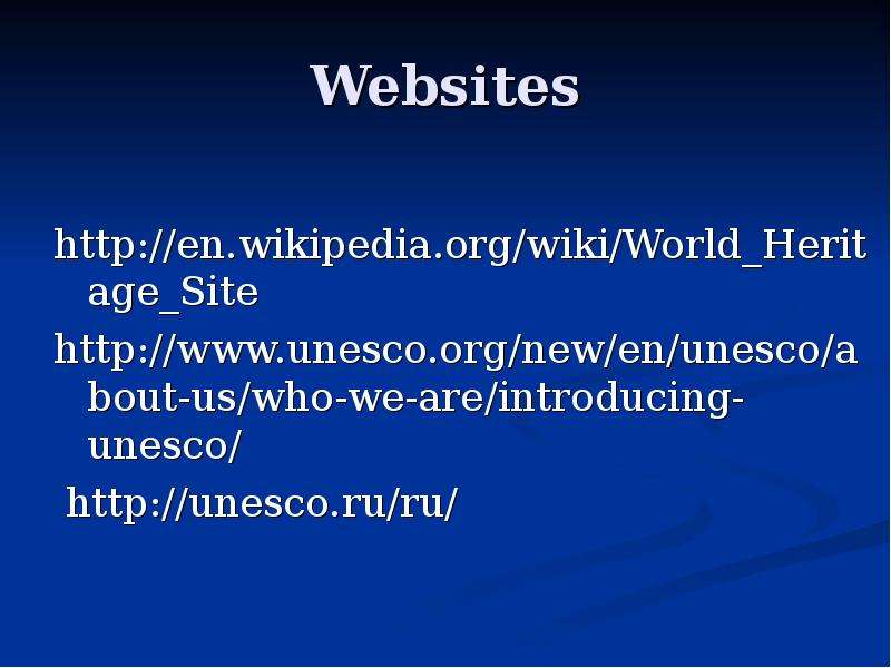 Websites http