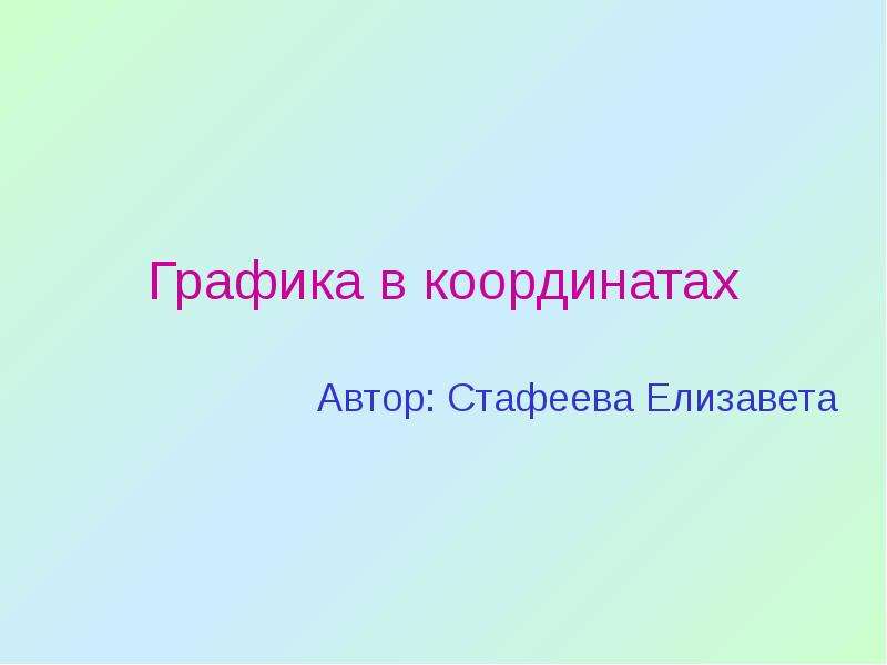 Презентация Графика в координатах Автор: Стафеева Елизавета