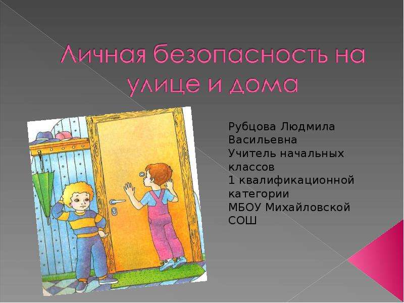 Презентация Личная безопасность на улице и дома - презентация для начальной школы