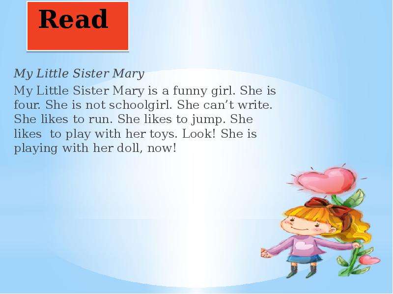 Read My Little Sister Mary My