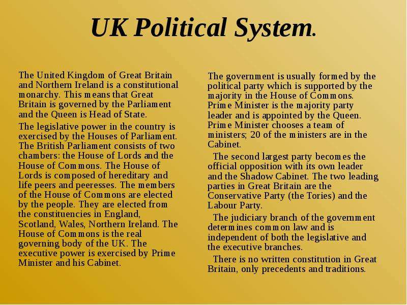 UK Political System.