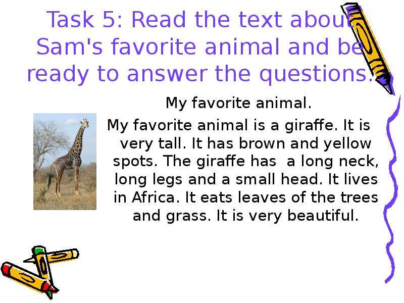 Task Read the text about Sam