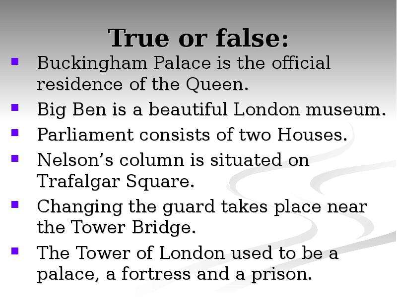 True or false Buckingham
