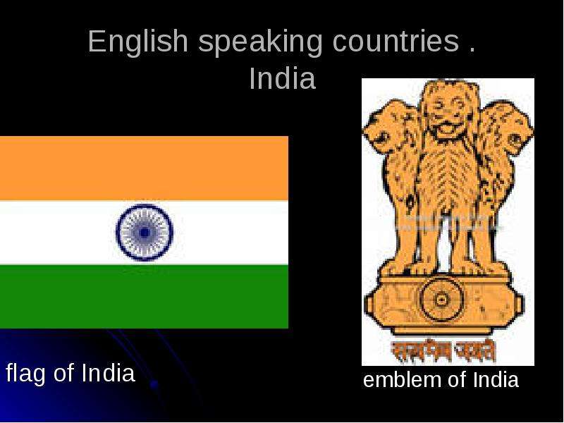 Презентация English speaking countries. India