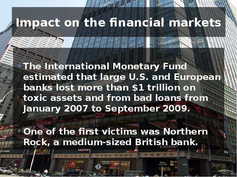 Impact on the financial