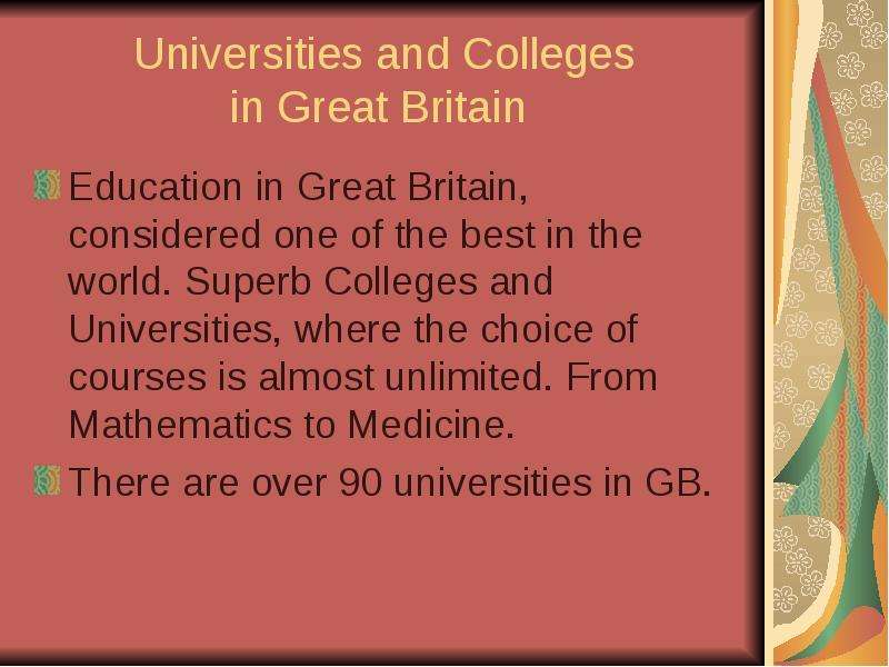 Universities and Colleges in