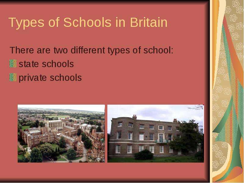 Types of Schools in Britain