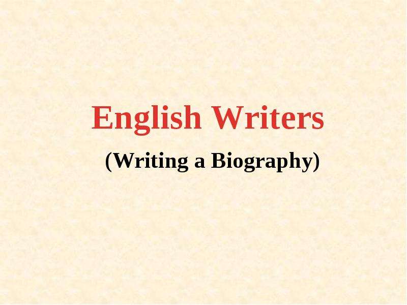 English Writers Writing a