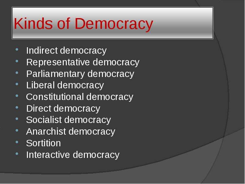 Indirect democracy Indirect