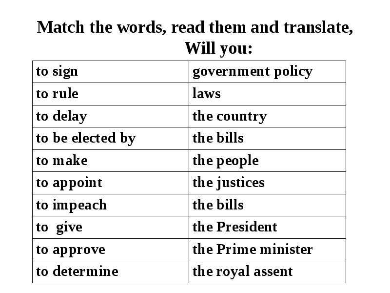 Match the words, read them