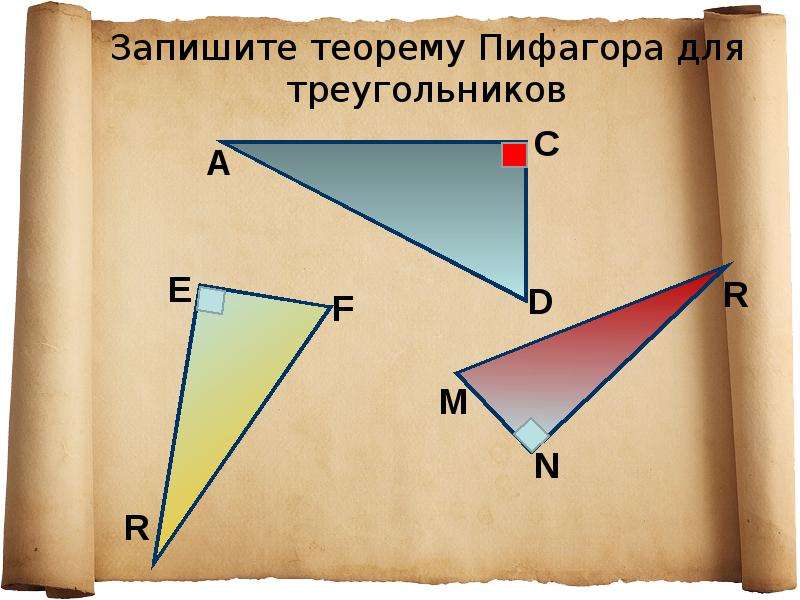 Запишите теорему Пифагора для